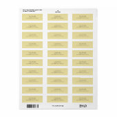 Étiquettes d'adresse de retour de mariage jaune Ci (Feuille entière)