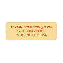 Étiquettes d'adresse de retour de Mariage minimal