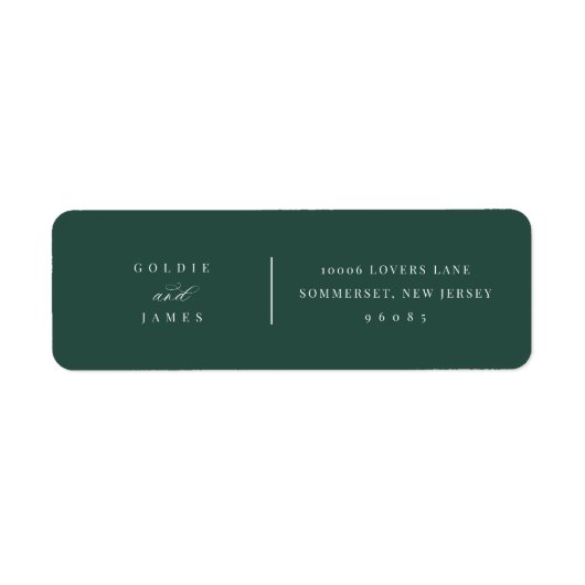 Étiquettes d'adresse de retour de Mariage minimal (Devant)