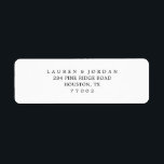 Étiquettes d'adresse de retour de Mariage noir et<br><div class="desc">Étiquettes d'adresse de retour de Mariage noir et blanc simples</div>