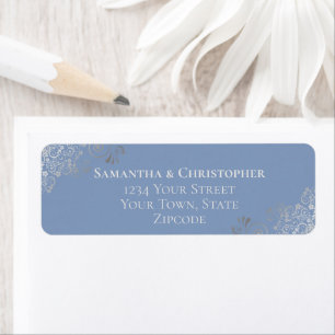 Étiquettes d'adresse de retour de mariage poussiér