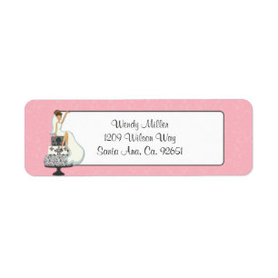 Étiquettes d'adresse de retour de mariage rose