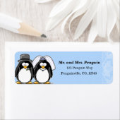 Étiquettes d'adresse de retour de mariée et de pin (En situation)