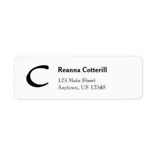 Étiquettes d'adresse de retour de monogramme simpl
