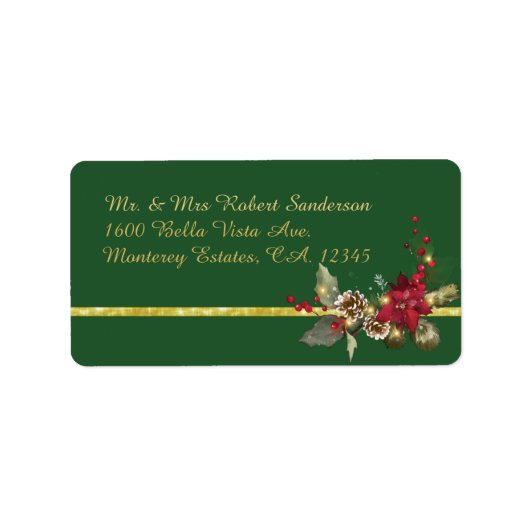 Étiquettes d'adresse de retour de Noël (Devant)