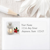 Étiquettes d'adresse de retour de Noël avec lanter (En situation)