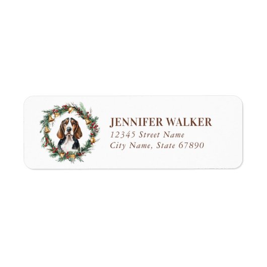 Étiquettes d'adresse de retour de Noël Basset (Devant)
