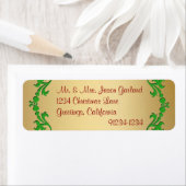 Étiquettes d'adresse de retour de Noël Gold Foil (En situation)