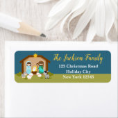 Étiquettes d'adresse de retour de Noël (Nativité m (En situation)