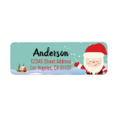 Étiquettes d'adresse de retour de Noël Père Noël (Devant)