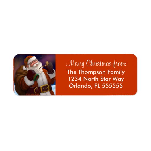 Étiquettes d'adresse de retour de Noël Père Noël p (Devant)