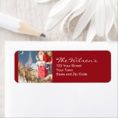 Étiquettes d'adresse de retour de Noël Père Noël v (En situation)