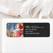 Étiquettes d'adresse de retour de Noël Père Noël v (En situation)