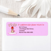 Étiquettes d'adresse de retour de Noël rose (En situation)