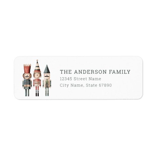 Étiquettes d'adresse de retour de Nutcracker migno (Devant)