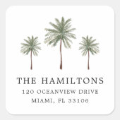 Étiquettes d'adresse de retour de palmiers minimau (Devant)