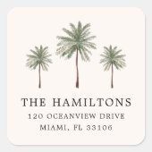 Étiquettes d'adresse de retour de palmiers minimau (Devant)