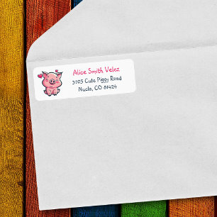 Étiquettes d'adresse de retour de petit cochon ado