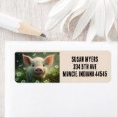 ÉTIQUETTES D'ADRESSE DE RETOUR DE PIG ROSE CUTE (En situation)