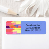 Étiquettes d'adresse de retour de pinceau colorées (En situation)