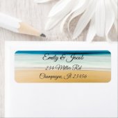 Étiquettes d'adresse de retour de plage (En situation)