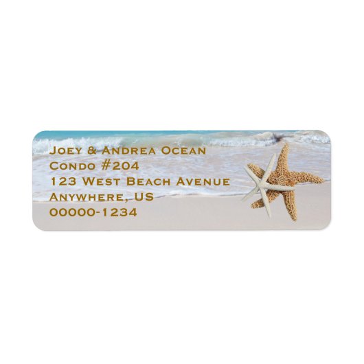 Étiquettes d'adresse de retour de plage océanique (Devant)