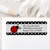 Étiquettes d'adresse de retour de Polka Point Red  (En situation)