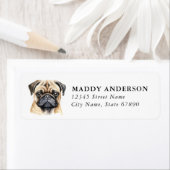 Étiquettes d'adresse de retour de Pug (En situation)