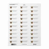 Étiquettes d'adresse de retour de Pug (Feuille entière)
