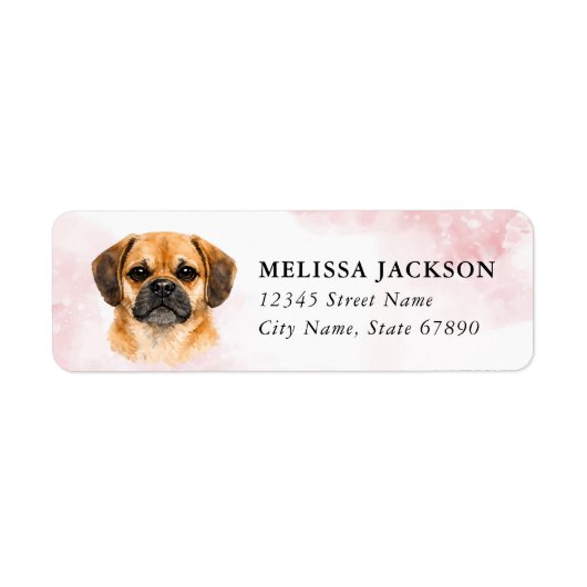 Étiquettes d'adresse de retour de Puggle (Devant)
