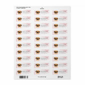 Étiquettes d'adresse de retour de Puggle (Feuille entière)