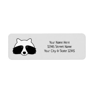 Étiquettes d'adresse de retour de raccoon noir et