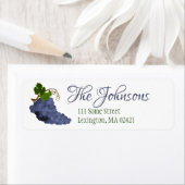 Étiquettes d'adresse de retour de raisins violets (En situation)