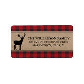 Étiquettes d'adresse de retour de Red Plaid Forest (Devant)