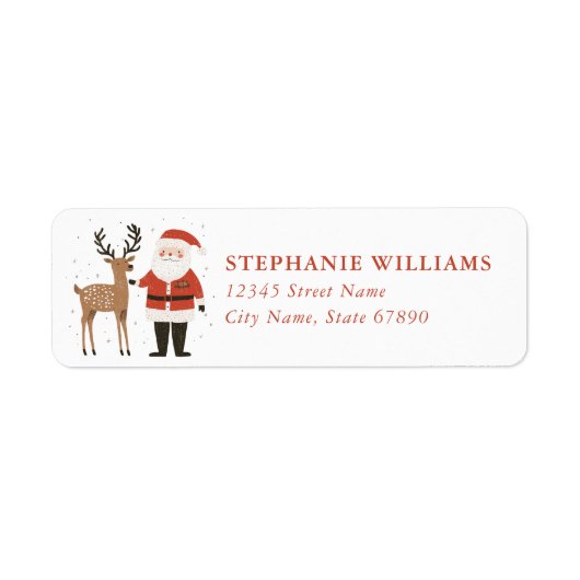 Étiquettes d'adresse de retour de rennes de Noël (Devant)