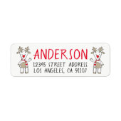 Étiquettes d'adresse de retour de rennes du nez ro (Devant)