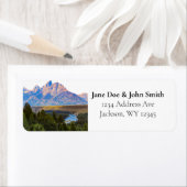 Étiquettes d'adresse de retour de Rustic Mountain (En situation)