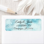 Étiquettes d'adresse de retour de script bleu et M (En situation)