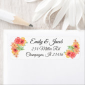 Étiquettes d'adresse de retour de script floral (En situation)