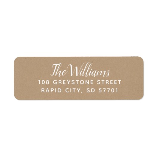 Étiquettes d'adresse de retour de script moderne (Devant)