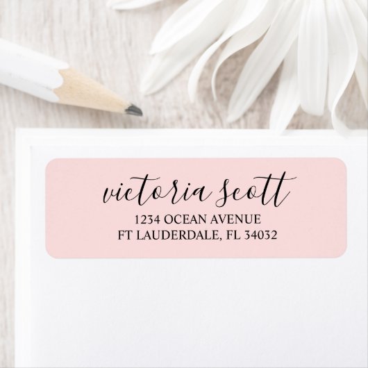 Étiquettes d'adresse de retour de script rose mode (En situation)