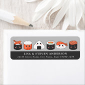 Étiquettes d'adresse de retour de Sushi (En situation)