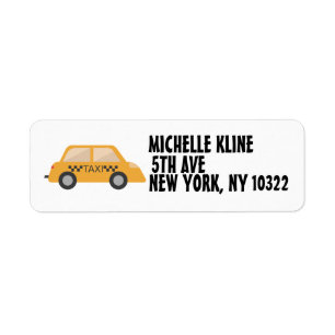 ÉTIQUETTES D'ADRESSE DE RETOUR DE TAXI NYC