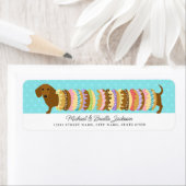 Étiquettes d'adresse de retour de teckel (En situation)