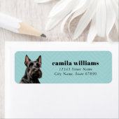 Étiquettes d'adresse de retour de Terrier écossais (En situation)