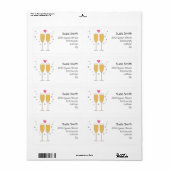 Étiquettes d'adresse de retour de toast Champagne (Feuille entière)