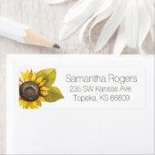 Étiquettes d'adresse de retour de tournesol (En situation)