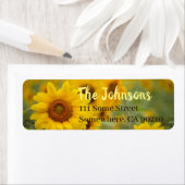 Étiquettes d'adresse de retour de tournesol person (En situation)