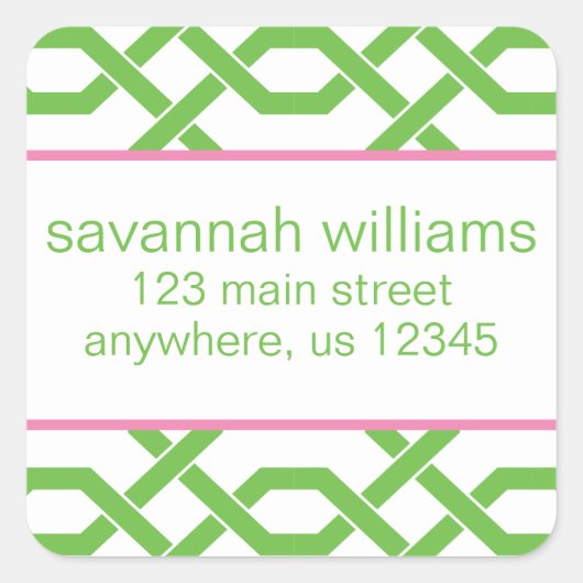 Étiquettes d'adresse de retour de treillis et de g (Devant)