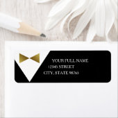 Étiquettes d'adresse de retour de Tuxedo noir et o (En situation)